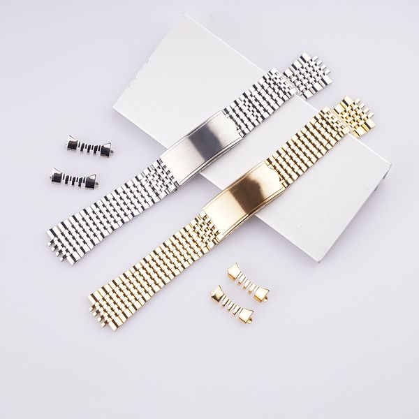 

18 20mm 316l ome stainless steel solid curved end screw links replacement wrist watch band bracelet strap for vintage omega, Black;brown