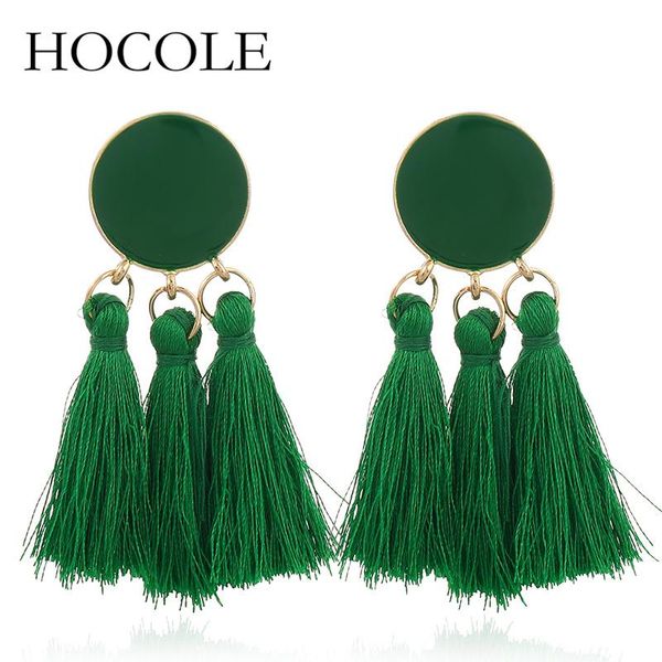 

dangle & chandelier hocole 6 colors bohemian tassel earrings big alloy long fringed statement jewelry women fringe dangling earring, Silver