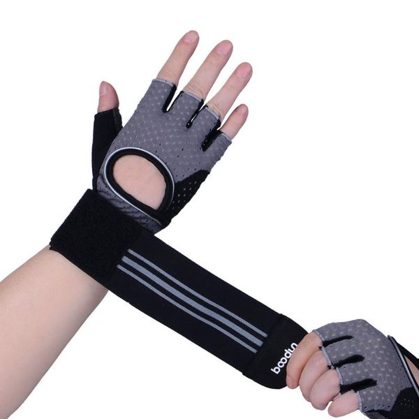

fingerless gloves men and women half finger fitness non-slip wear dumbbell equipment wrist sports, Blue;gray