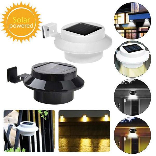 

solarize 4 solar gutter fence lights white/black garden decoration outdoor lighting waterproof lamps 2 decorations