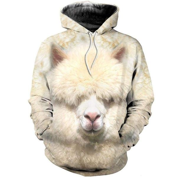 

fashion 3d full print alpaca shirt hoodie zipper men's hoodies & sweatshirts, Black