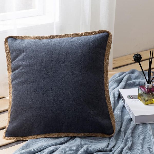 

cushion/decorative pillow promotion luxury pillowcase solid color sofa linen throw cushion cover for living room case car chair seat 45x45cm