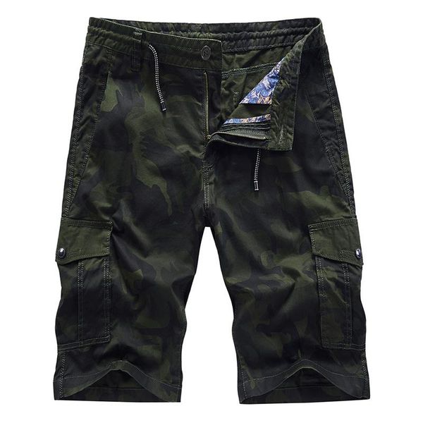 

men's shorts the summer 2021 for men line multi-pocket camouflage five-point pants large size, White;black