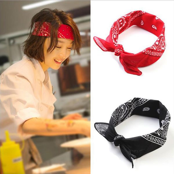 

2021 personality girls hair accessories bandana square scarf rock cool bandanas headwear fashion women hair tie band head scarf, Blue;gray