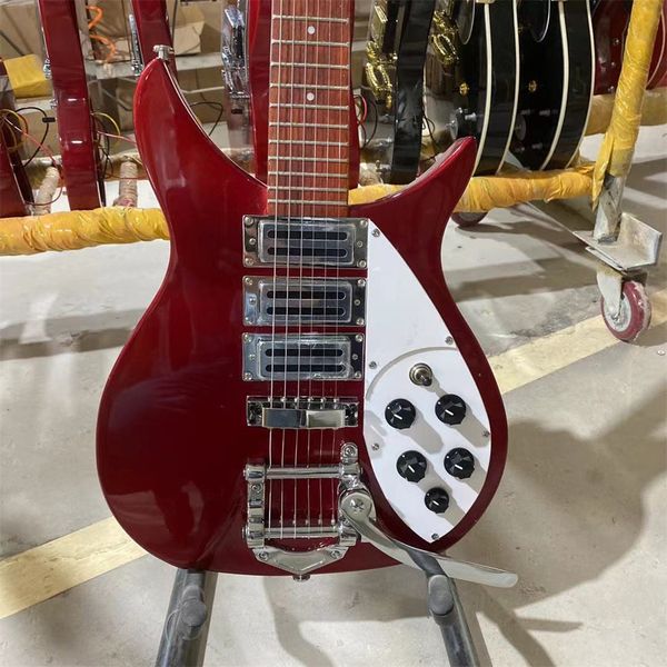 

richen 325 backer electric guitar with super tremolos system bridge metallic red color guitars guitarra