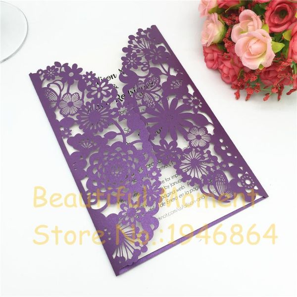 

greeting cards 50pcs lace flower design invitations european style laser cut wedding holiday card cover party decorations