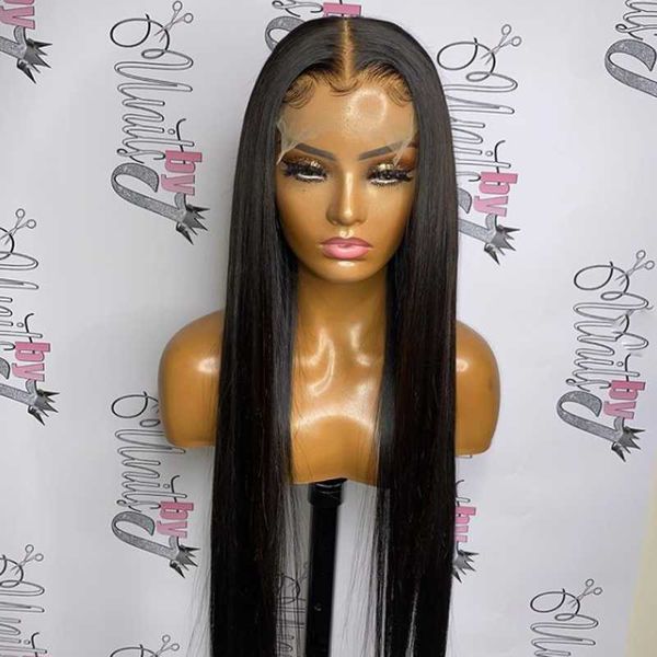 

synthetic wigs 26inch long straight high preplucked lace front wig black women with baby hair cosplay 180 density