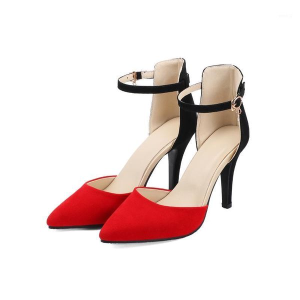 

big size 31-44 summer women mixed-colors cover heel thin sandals 2 colors1, Black