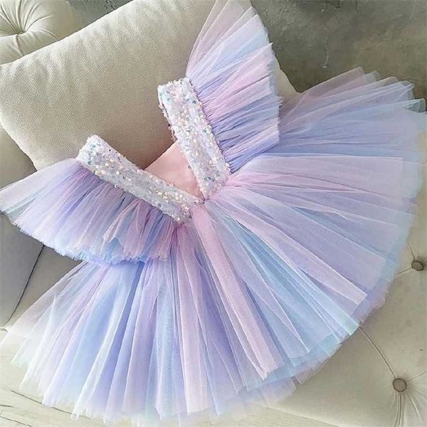 Girls ruffles Princess платье для детей свадебная элегантная вечеринка TUTU PROM PROMENT Детский день рождения Pageant Armion Foral Vestidos 211027