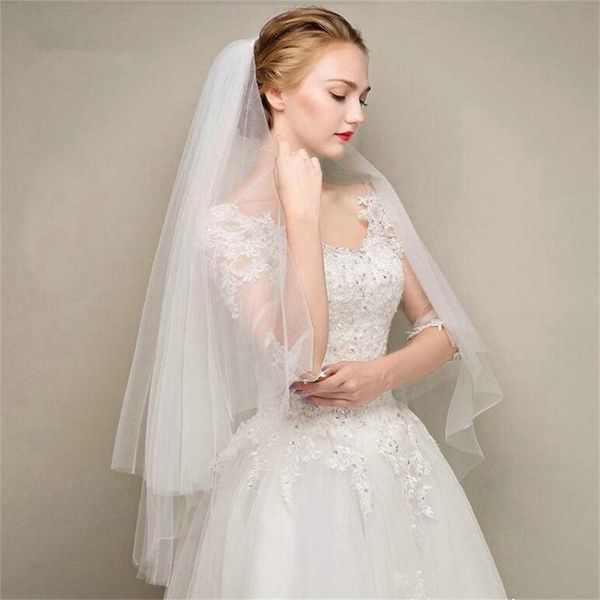 

bridal veils fashion white short veil two layer 75cm with comb ivory for wedding party tulle veiling 2021 arrival yashmac, Black
