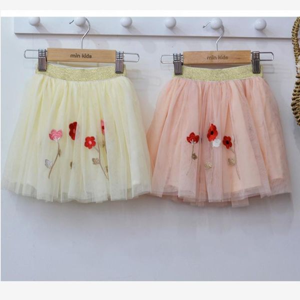 

skirts spanish style baby girl princess skirt summere embroidery flower tutu wild mesh modis kids clothes y1443