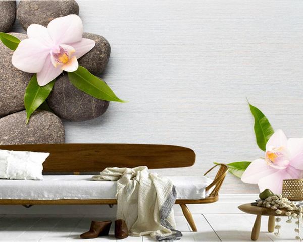 

wallpapers papel de parede gerberas stones spa flowers 3d wallpaper mural for living room tv sofa wall bedroom papers home decor cafe