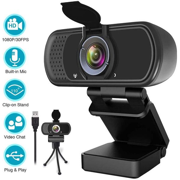 

webcam hd 1080p web camera usb pc computer with microphone lapvideo streaming for recording work life webcams