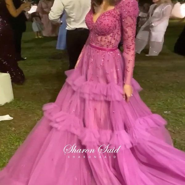 

party dresses dubai pink long sleeve evening arabic women wedding gowns elegant muslim turkey purple formal dinner dress, White;black
