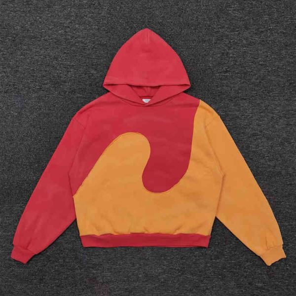 

pink and orange wool hoodie, erl winter clothing, 2021, Black