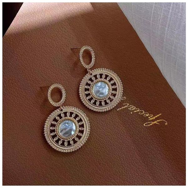 

dangle & chandelier 2021 arrival simulated-pearl trendy round women earrings arc pearl bohemian drop, Silver