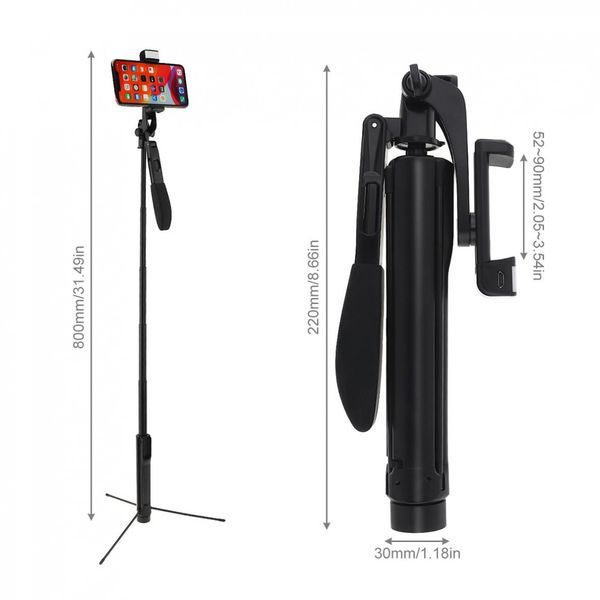 

portable integrated selfie stick tripod live stabilizer with adjustable fill light mobile phone bracket remote control