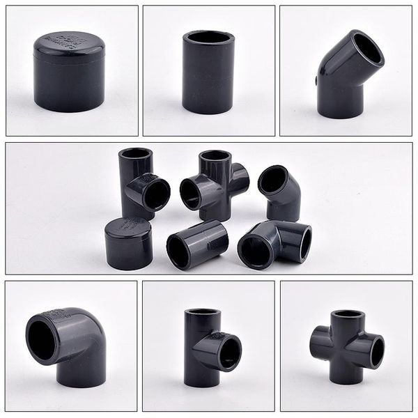 

watering equipments 1pc i.d 20~225mm upvc pipe connector straight elbow tee cross joint garden irrigation tube fittings end cap hydroponics