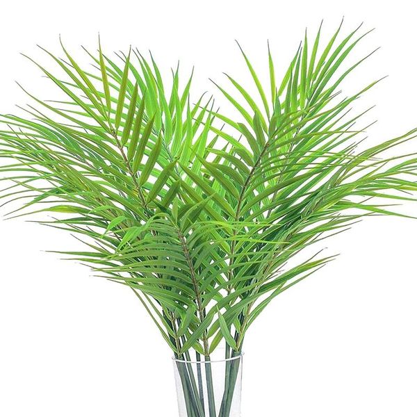 

pack artificial palm plants leaves faux leaf fake tropical for party flowers arrangement wedding decorations decorative & wreaths