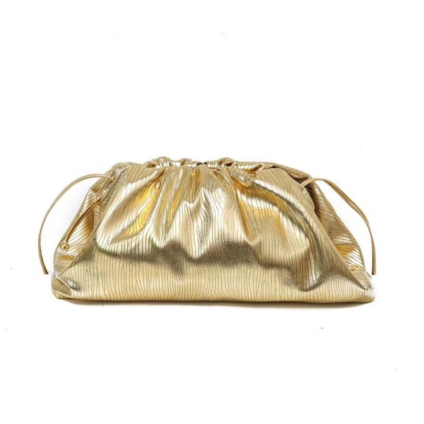 

tega 20 style single shoulder cloud fold messenger dumpling women's bow hand bag water ripple gold and silver designer handbag wan