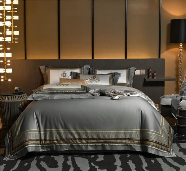 

bedding sets american and european royal high-end digital printing set long-staple cotton 4pcs duvet cover, bed linens, pillow case