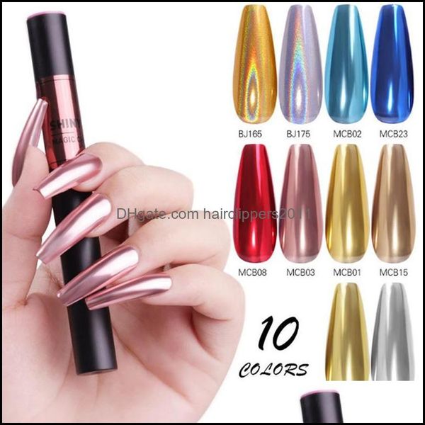 

nail art kits & salon health beauty 1pcs magic mirror powder cushion pen holographic laser glitter solid chrome pigments uv gel manicure aes