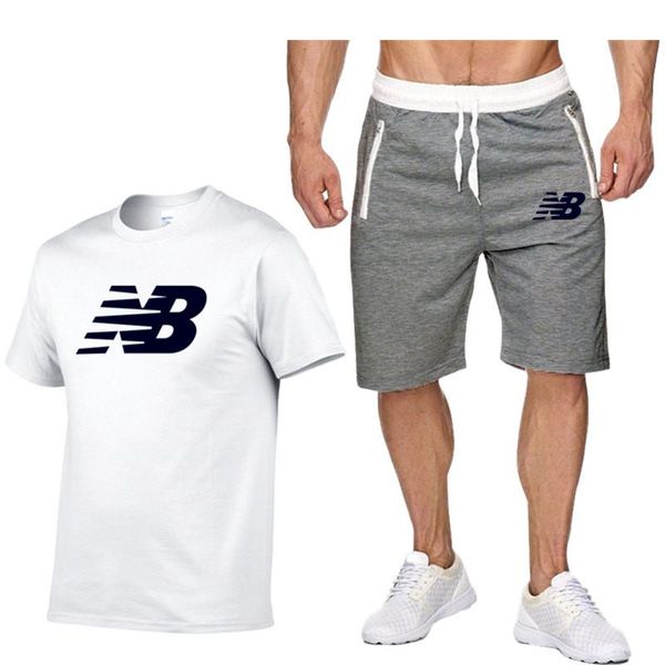 

gym clothing man sweatshirt + pants 2 piece set casual sportswear wear spring and summer brand suit, White;black