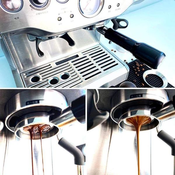 

coffee filters 58mm steel double ear machine handle bottomless wooden universal portafilter espresso coffeeware filter tools g8d1