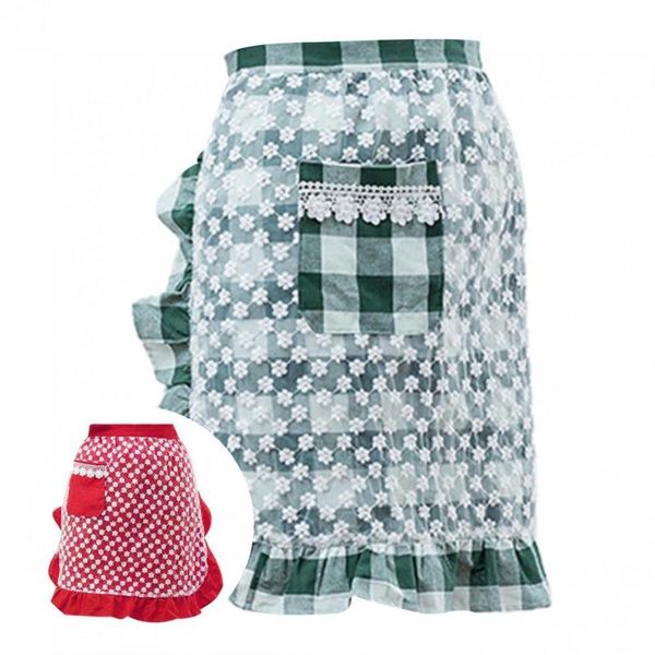 

aprons half apron flower embroidery greaseproof multi-function server