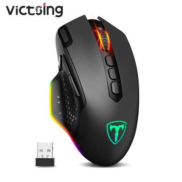 

mice victsing pc282 wireless gaming mouse 9 rgb backlit mode up to 10000 dpi 10 programmable buttons fire button rechargeable pc