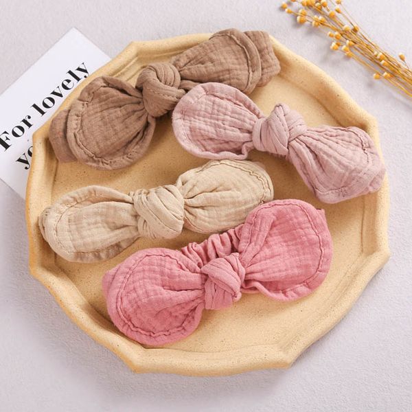 

girls hair accessories baby headbands bows childrens summer children soft cotton bow hairbands b7988, Slivery;white
