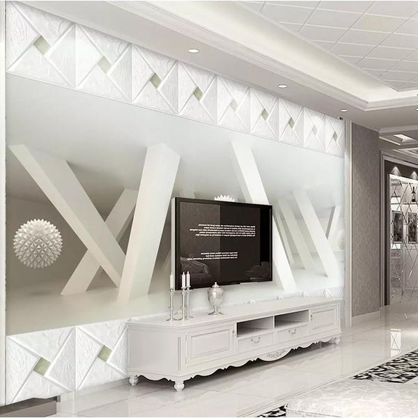 

wallpapers 3d fashion three-dimensional space wall cloth paper for 3 d living room sofa tv bedroom background decorative mural