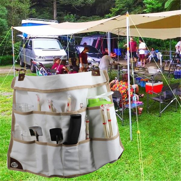 

camping tableware portable bbq picnic cookware storage hanging bag