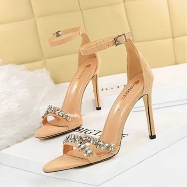 

dress shoes european and american style fashion banquet high heels summer women's hollow rhinestone comfortable sandals, Black