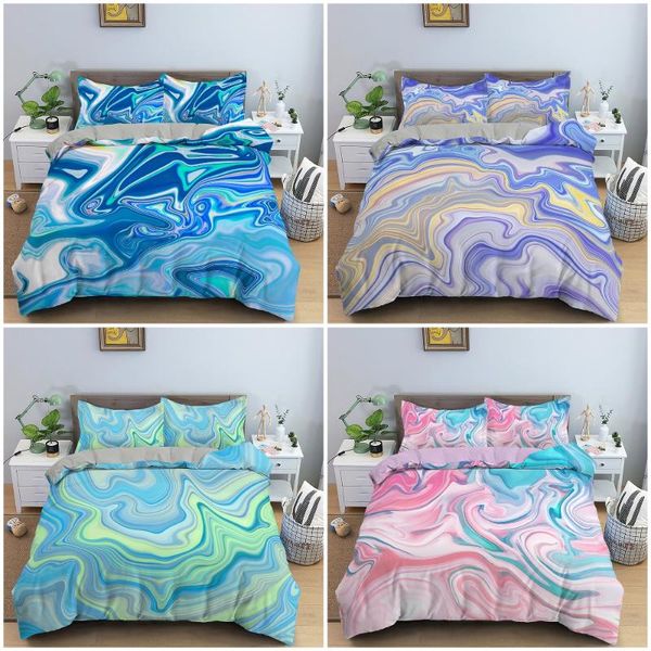 

bedding sets colorful marble texture luxury duvet cover set abstract art quilt / comforter soft  king home textile