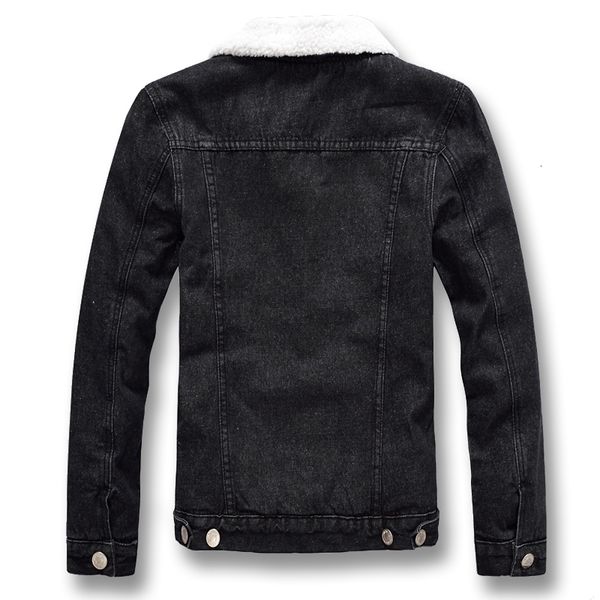 

isurvivor winter thick fleece denim jeans and coats hombre male casual fashion slim fit large size jackets men, Black;brown