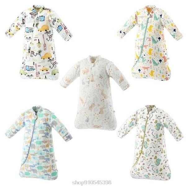 

baby sleeping bag long sleeve thick warm cotton mushroom sleepwear toddler winter autumn spring sleepsack d09 20 drop 211101