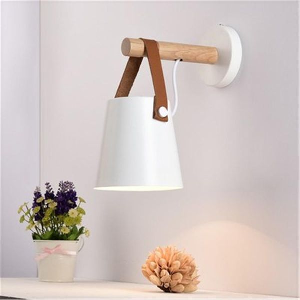 

wall lamps nordic art belt creative lamp concise wood dining room bedroom study light parlor clothes shop decoration