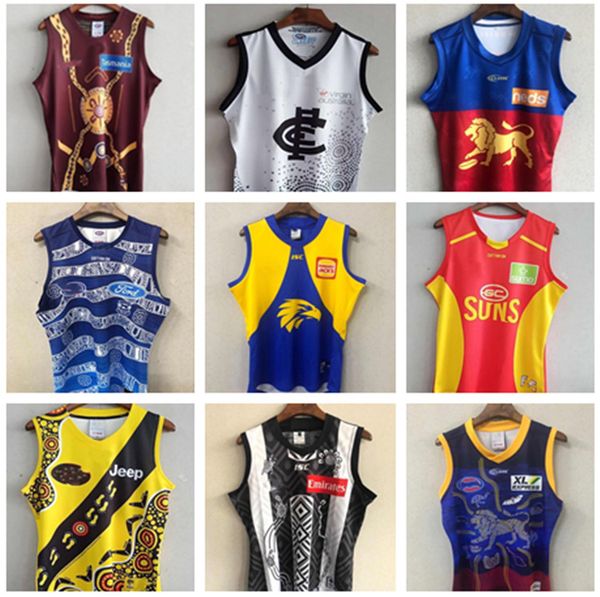 

2021 2022 lion rugby jersey vests fremantle dockers richmond tigers giant cats essenton tasmania coast lions 21 22 afl league shirts vest, Black;gray