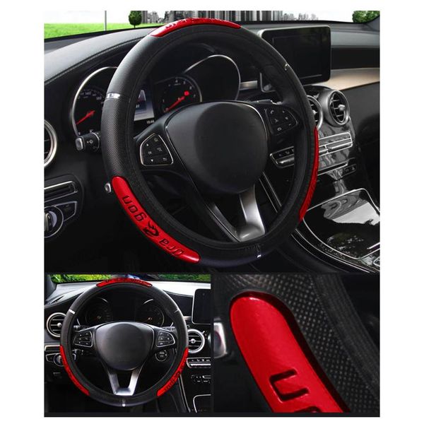 

steering wheel covers universal car cover artificial leather chinese dragon pattern wheels protector auto accessories
