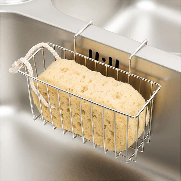 

storage baskets nhbr kitchen sponge holder sink basket caddy brush dishwashing liquid drainer rack organizer accessories