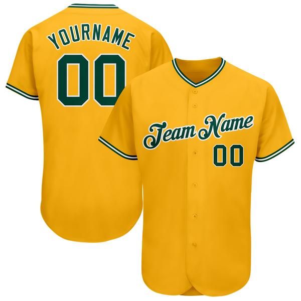 

custom gold green-white-005 authentic baseball jersey, Blue;black