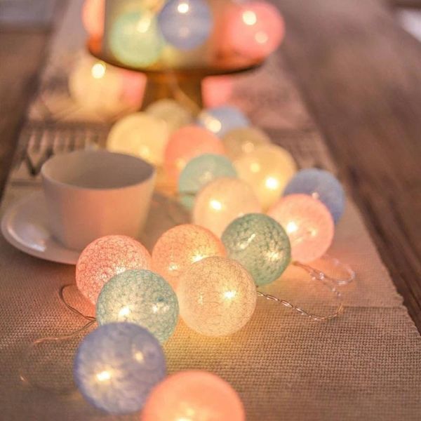 

party decoration 3m 20 led cotton ball garland string lights christmas birthday decor fairy holiday wedding xmas home