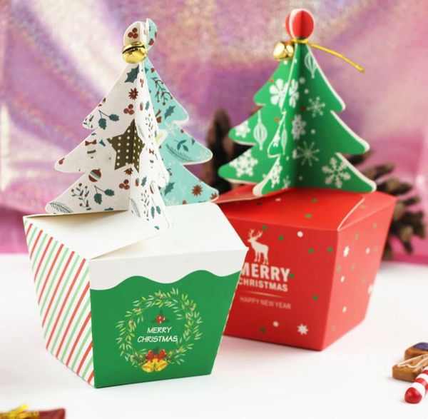

gift wrap 100pcs christmas eve apple packaging box, tree stereo box containing bells