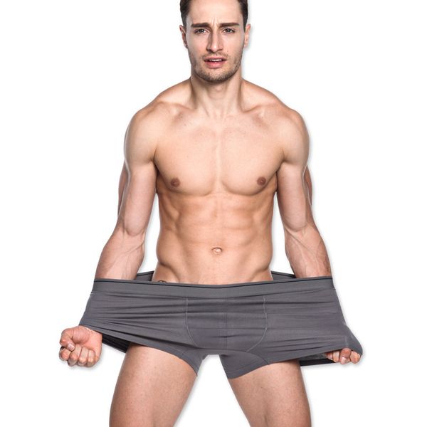 

men's underpants plus size soft cotton boxer briefs stretch trunks pack underwear, Black;white