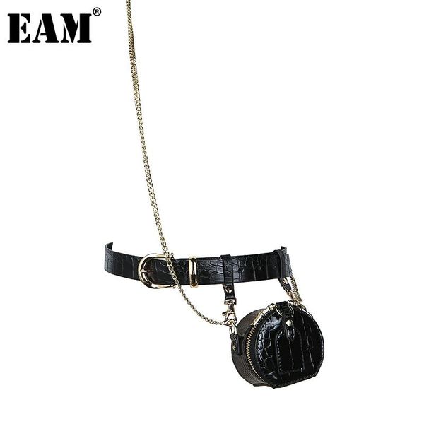 

belts [eam] pu leather black mini-abg chain long belt personality women fashion tide all-match spring autumn 2021 1de1146, Black;brown