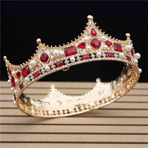 Glitter Barroco Diâmetro Grande Cristal Floral Crown Requintado Tiaras Charming Tiaras Conceito Noiva Noiva Acessórios de Cabelo 210707