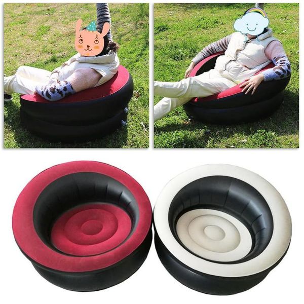 

portable inflatable sofa camping thickened flocking to easy convenient home clean foldable stool chai c3a9 outdoor pads