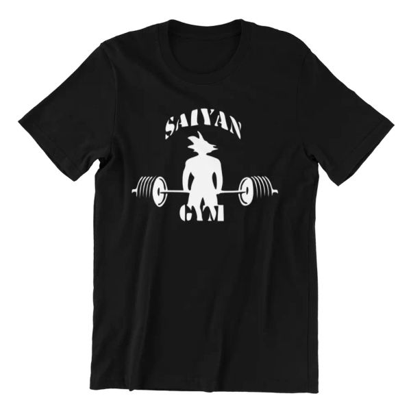 

saiyan gym mens bbodybuilding gym motivation goku t-shirt mma top, White;black