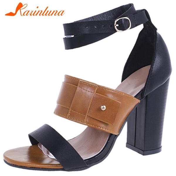 

dress shoes karin ladies summer street style sandals fashion party high heels women elegant mixed-color shallow woman, Black